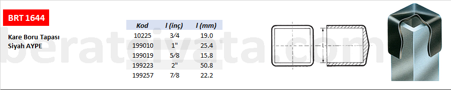 BRT 1644 Kare Boru Tapası