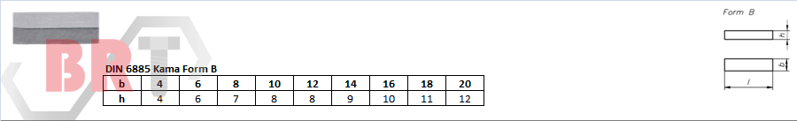 DIN 6885 Kama Form B