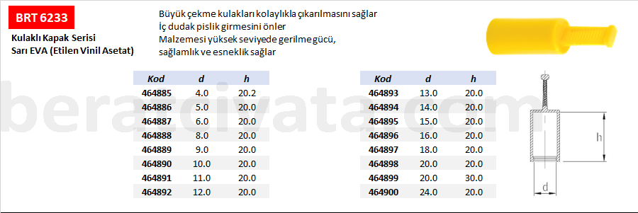 BRT 6233 Uzun Çekmeli Koruma Kapağı