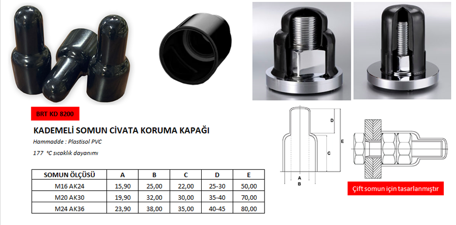 kademeli somun civata koruma pakağı plastik