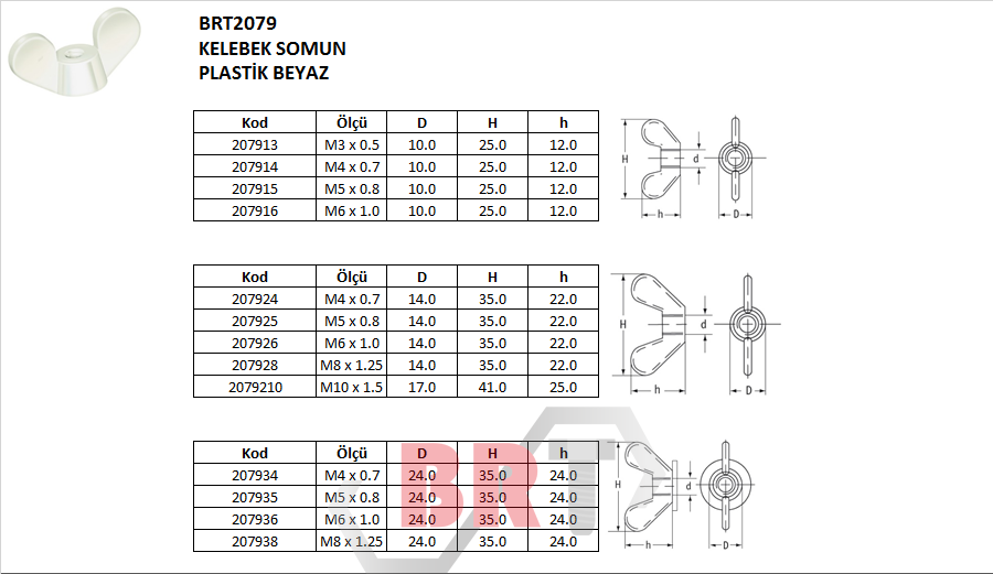 BRT2079 KELEBEK SOMUN PLASTİK BEYAZ